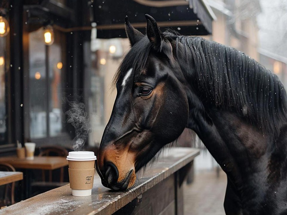 В кафе парка Островского в Ступине конь попытался заказать кофе у бармена
