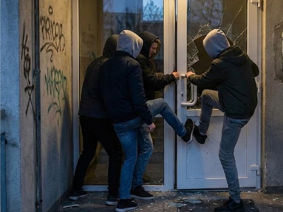 Подростки сломали дверь в жилом доме в Химках