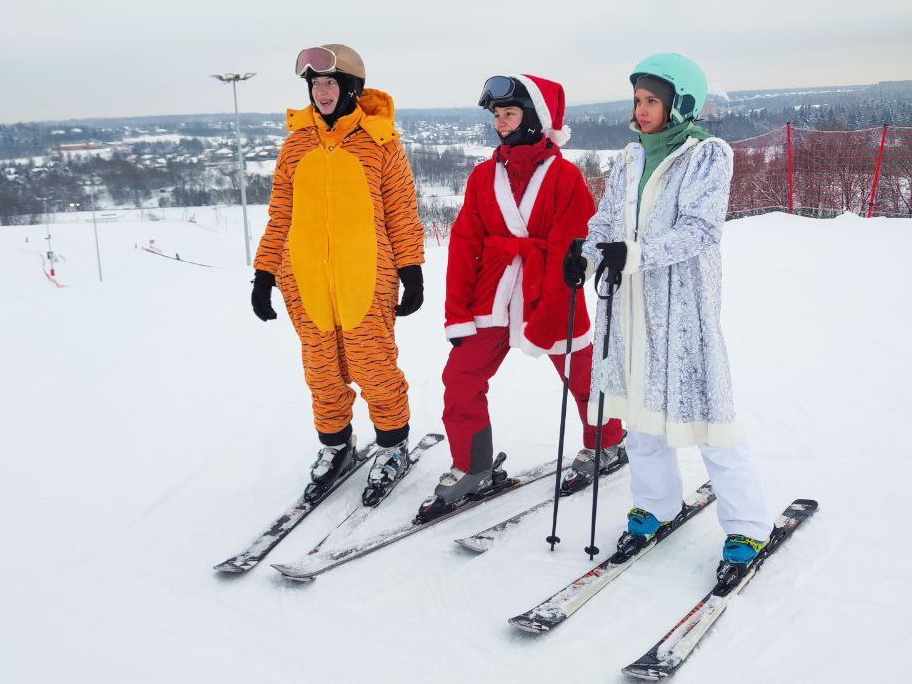 Тигр на лыжах прокатился по Наро-Фоминску