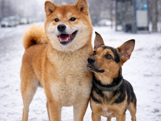 Полевой охотник и независимый японец: в Лотошине ищут дом для двух харизматичных псов