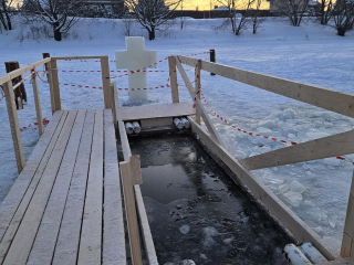 Безопасная крещенская купель на р. Быковка готова к приему желающих окунуться