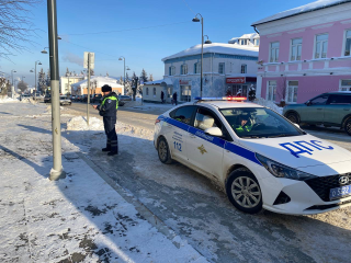 В Кашире на улице Советской усилен контроль за соблюдением ПДД
