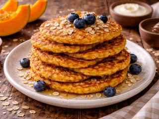 Легкий и полезный завтрак для всей семьи: золотистые оладьи из тыквы и овсянки