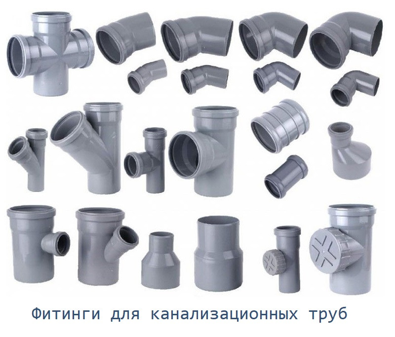 Примеры некоторых фитингов для канализации