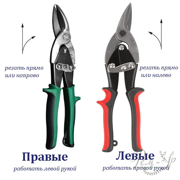 отличия левых и правых ножниц по металлу