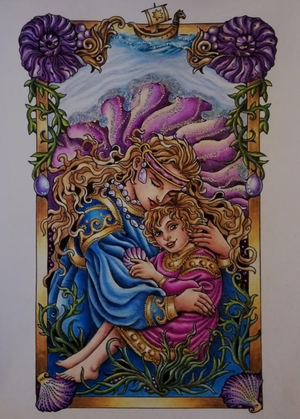 Родительская любовь. Перламутр. от Irina_coloring_hobby