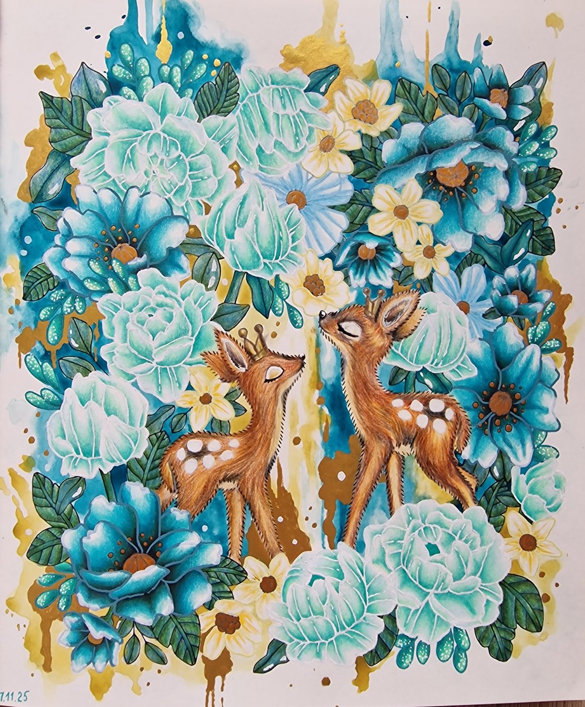 Оленята в магическом саду от Coloring with Marina (1/2)