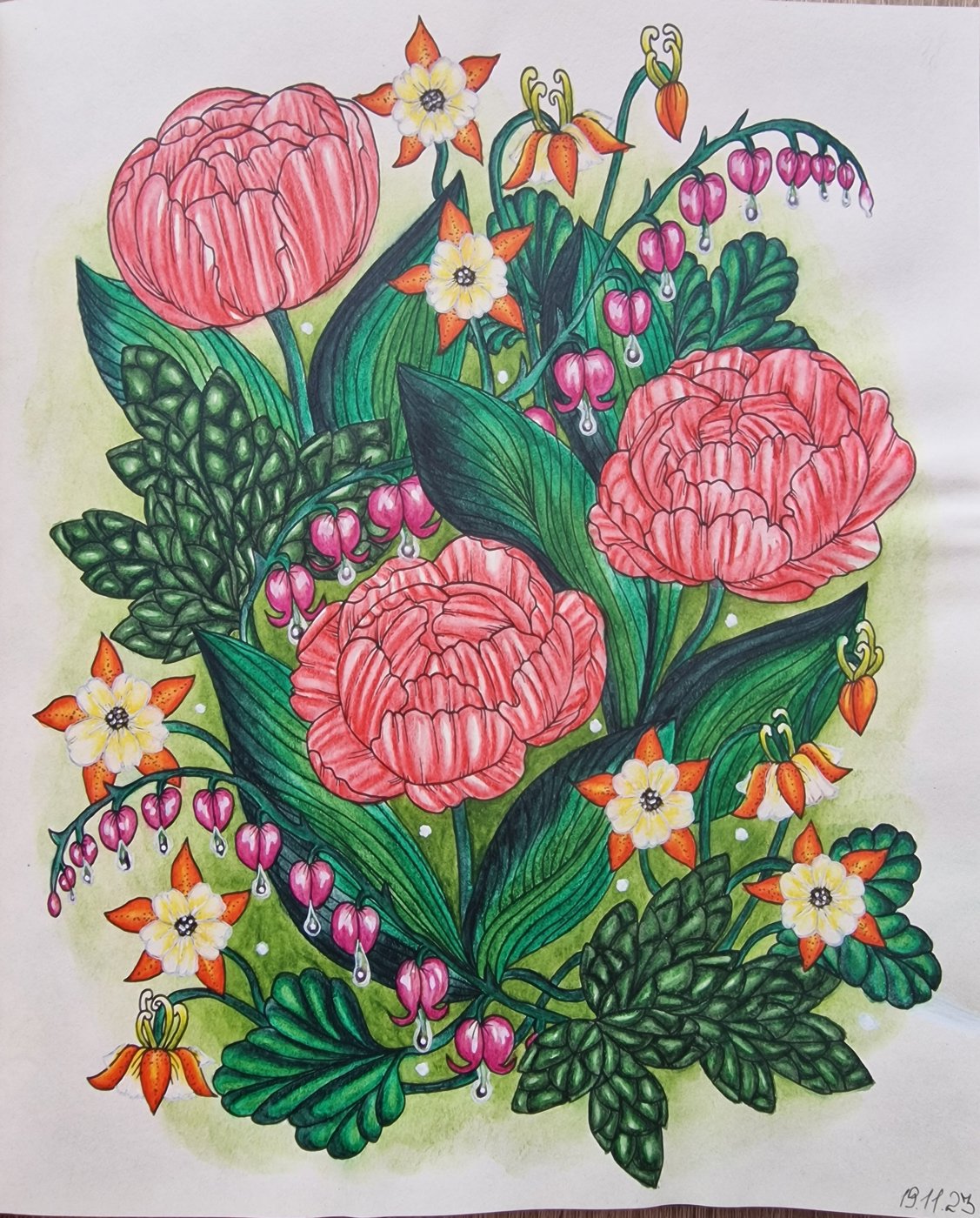 Цветы - Полосатики от Coloring with Marina