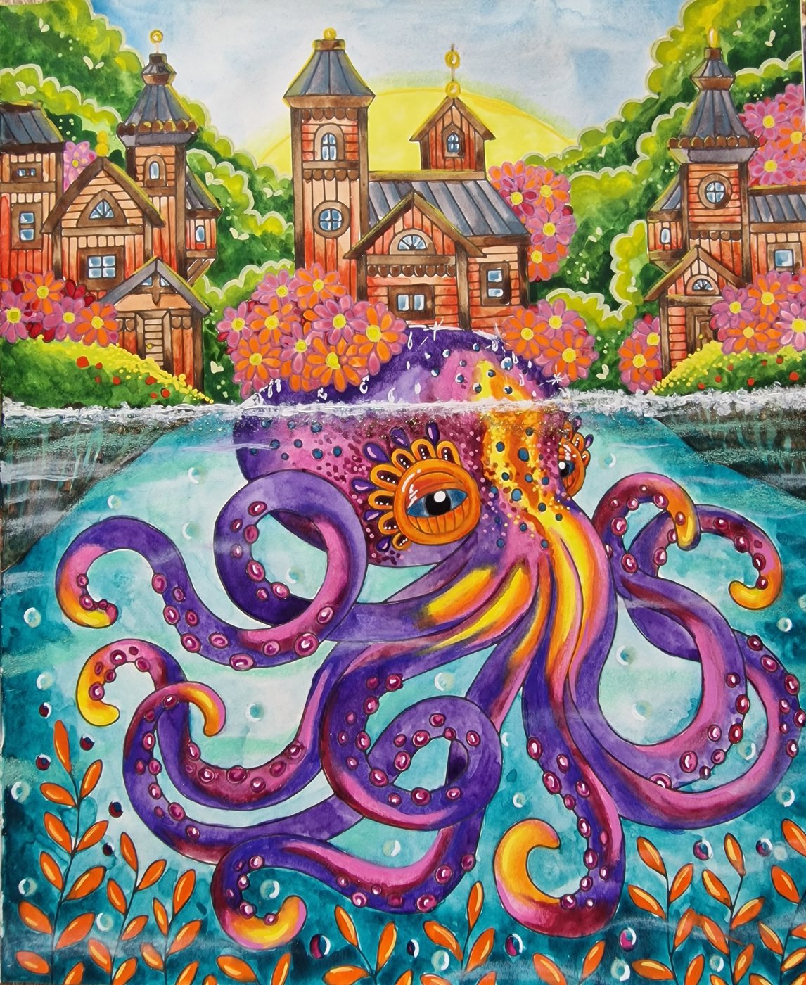 Осьминог 🐙 от Coloring with Marina (1/2)