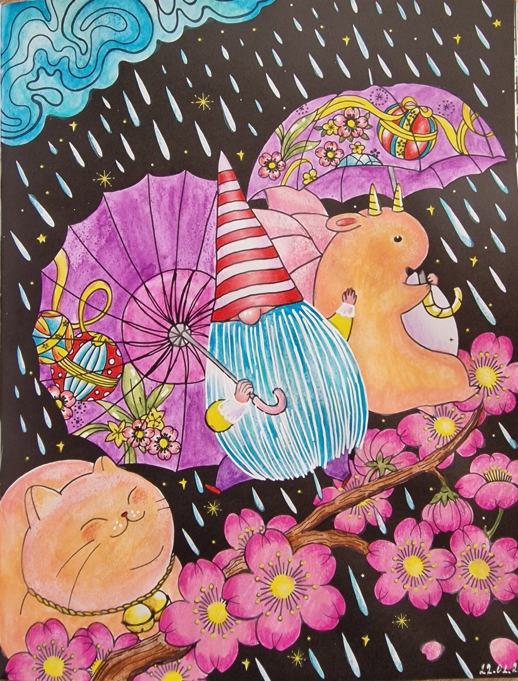 Дождь ☔️ от Coloring with Marina