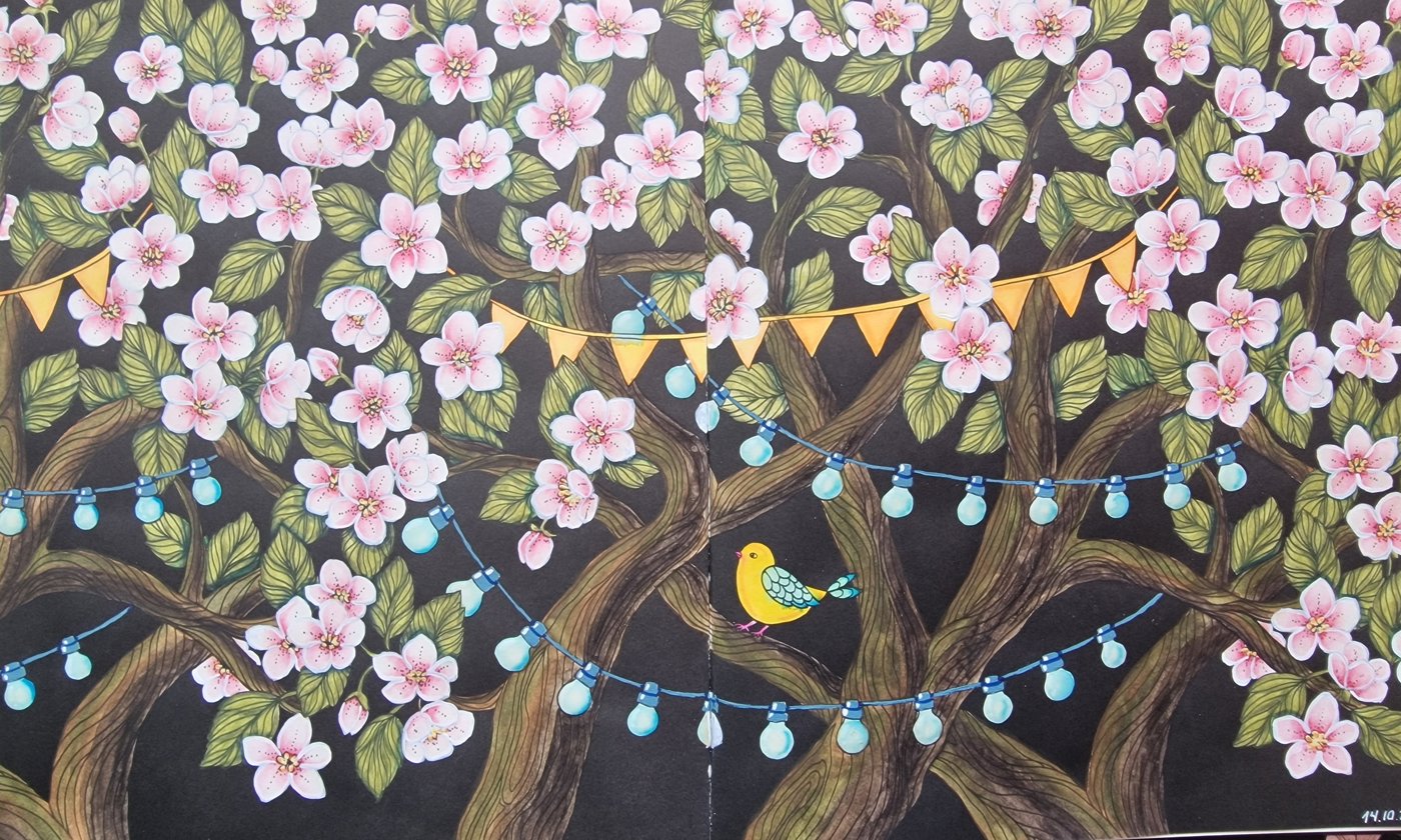 Лампочки в саду 💡 от Coloring with Marina (1/2)