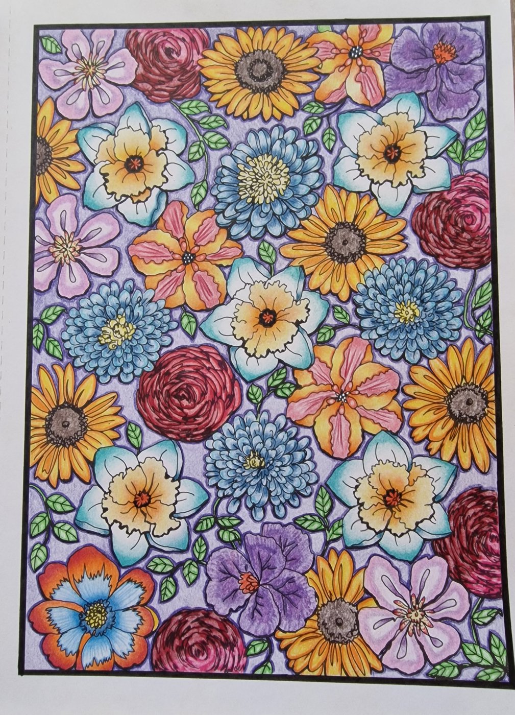 Цветочки одна из первых от Coloring with Marina