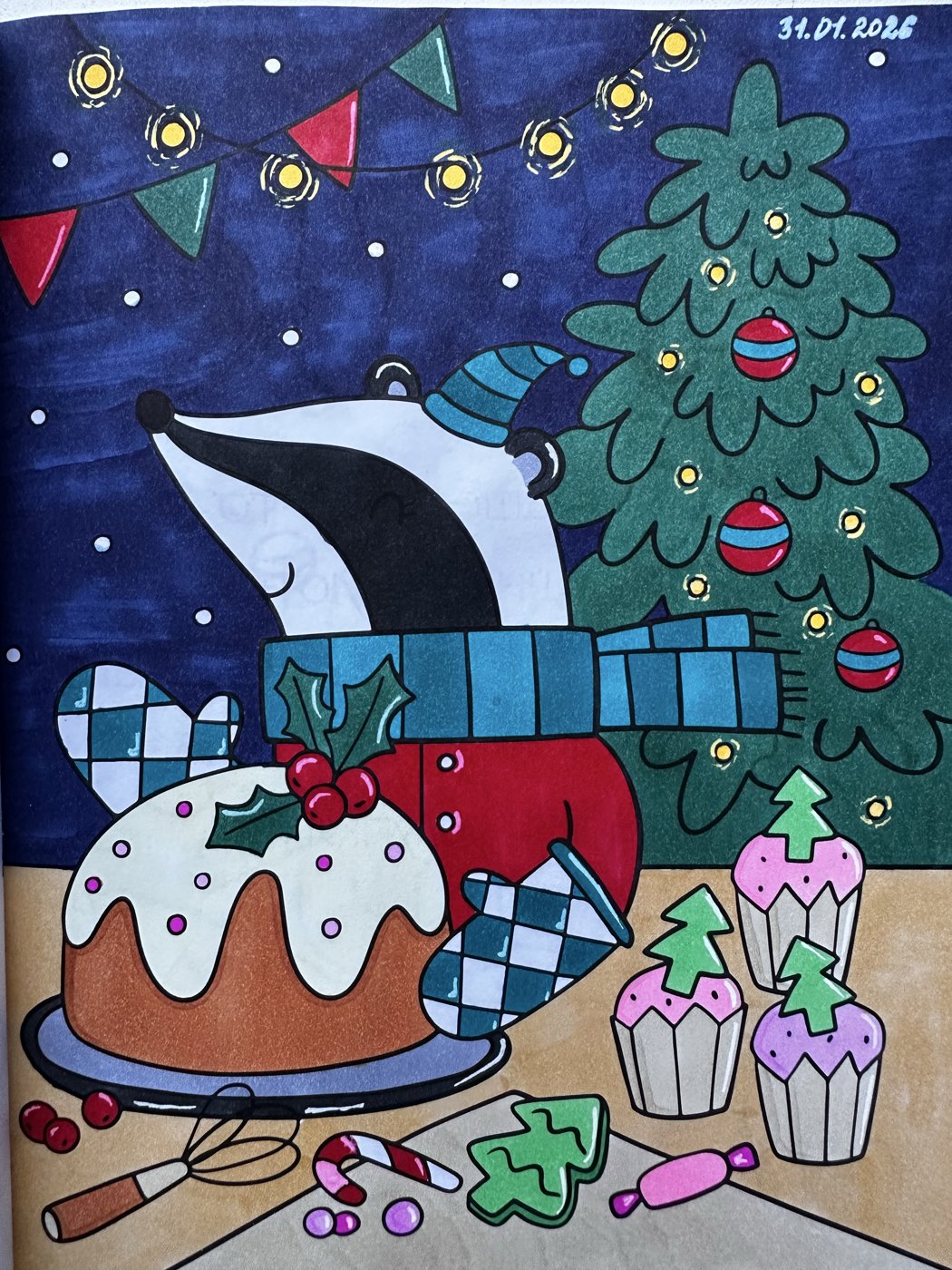 1/31 Енот испек рождественский кекс ( Зима в лесу. Хюгге) от Veto4kasv