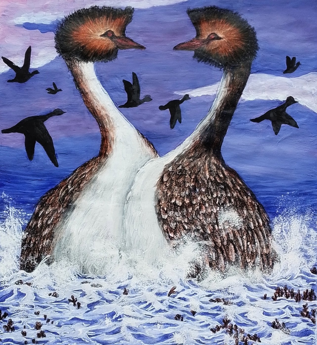 Чубатая поганка от DarColorBook