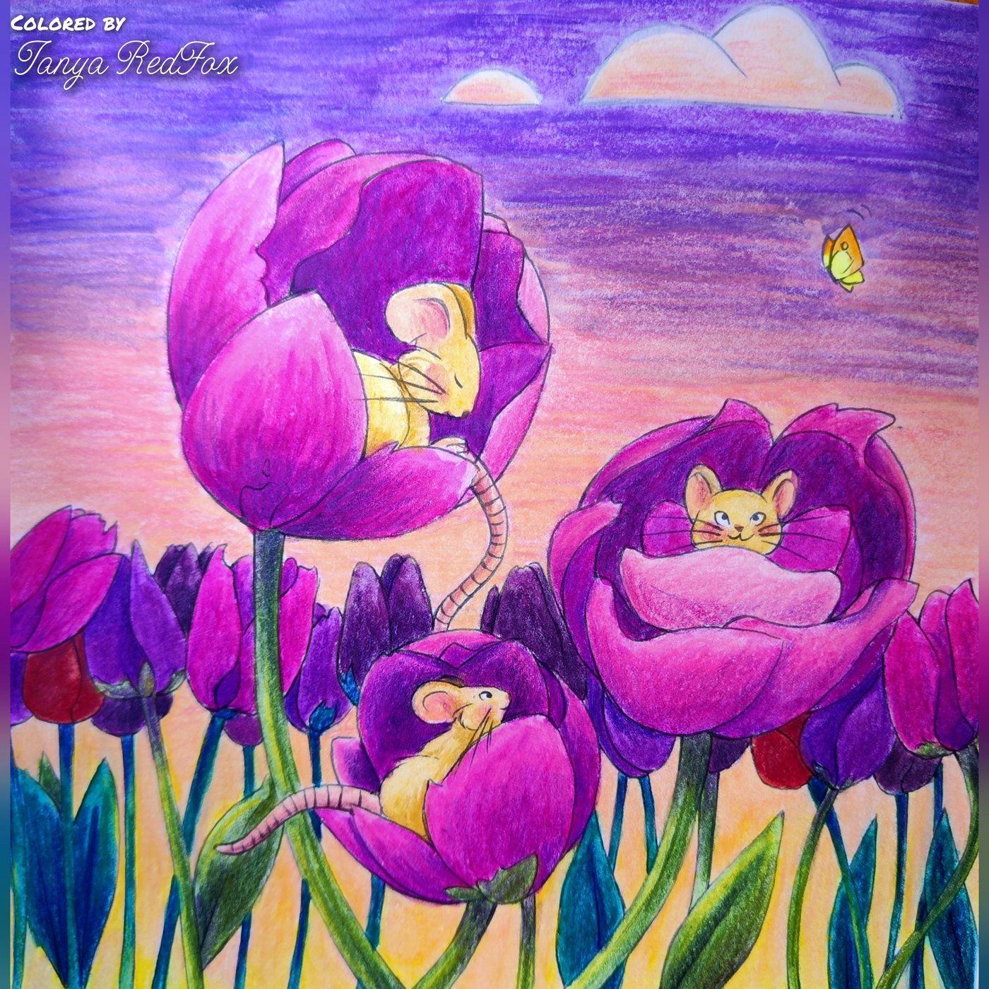 Мышечки в тюльпанах 🌷 от Tanya RedFox