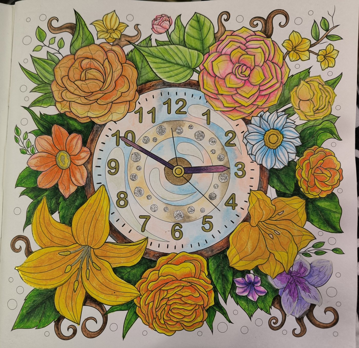 Часы цветами от VikaS