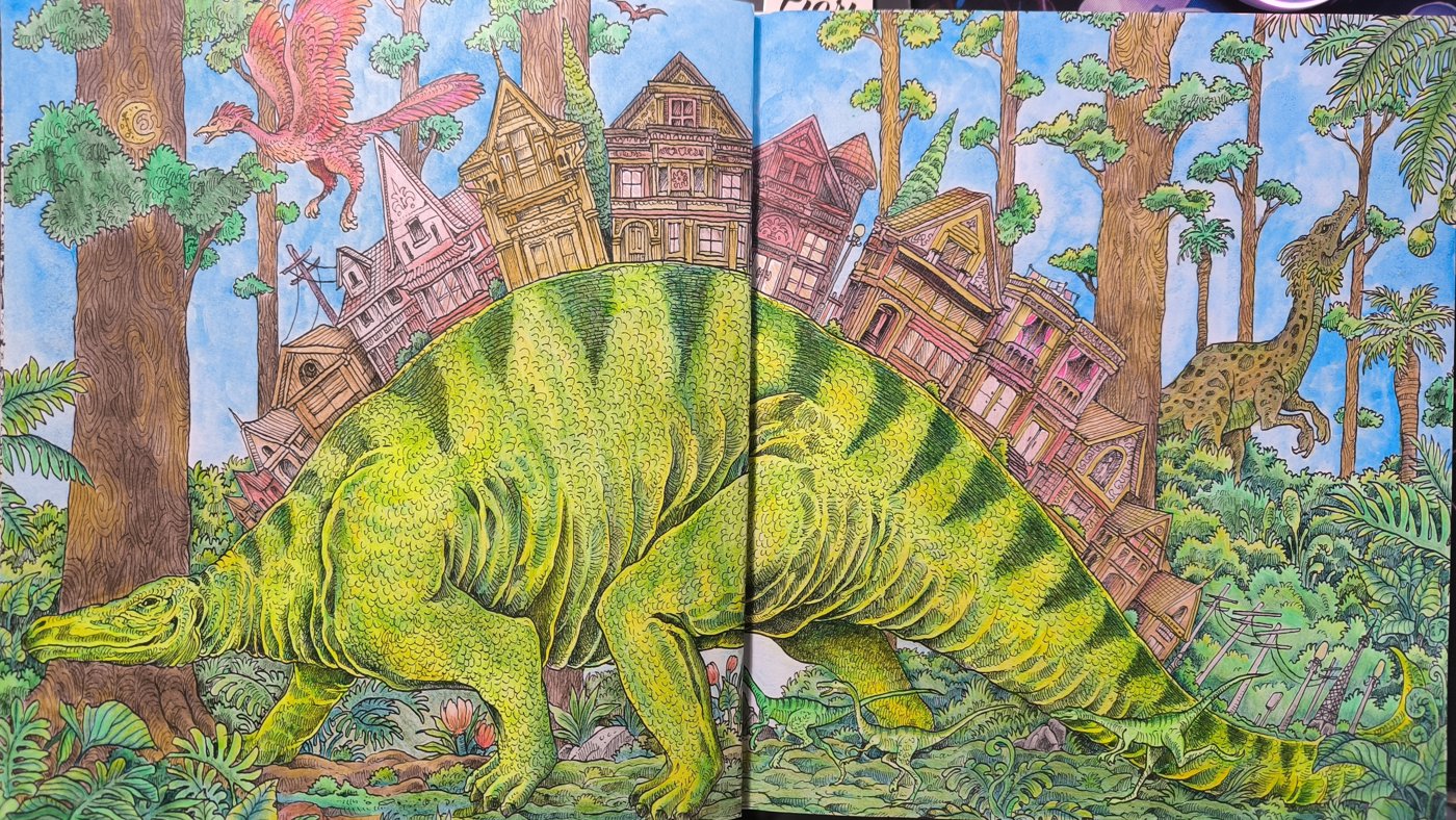 Динозавр с домами от VikaS