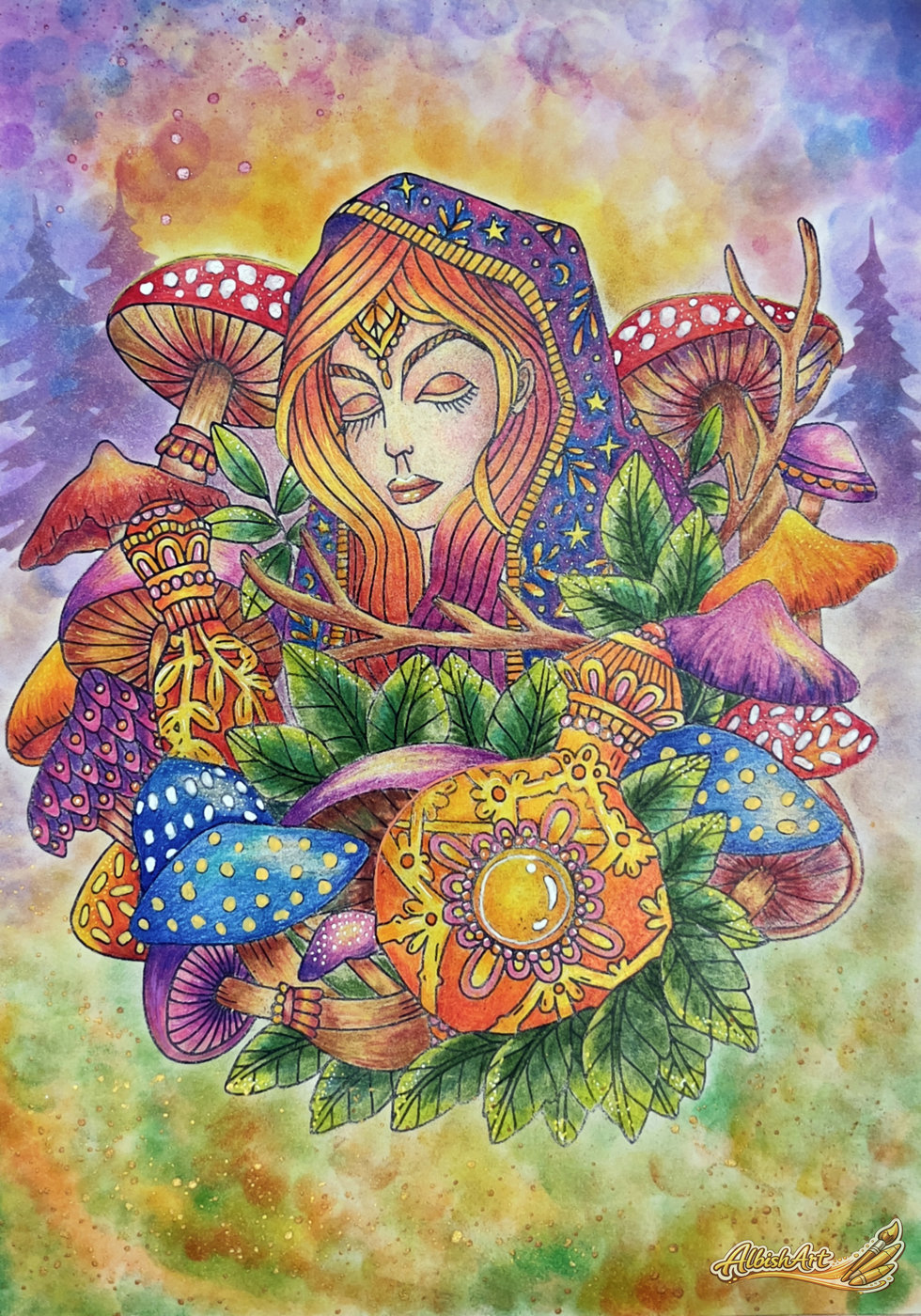 Девушка в волшебном лесу от AlbishArt