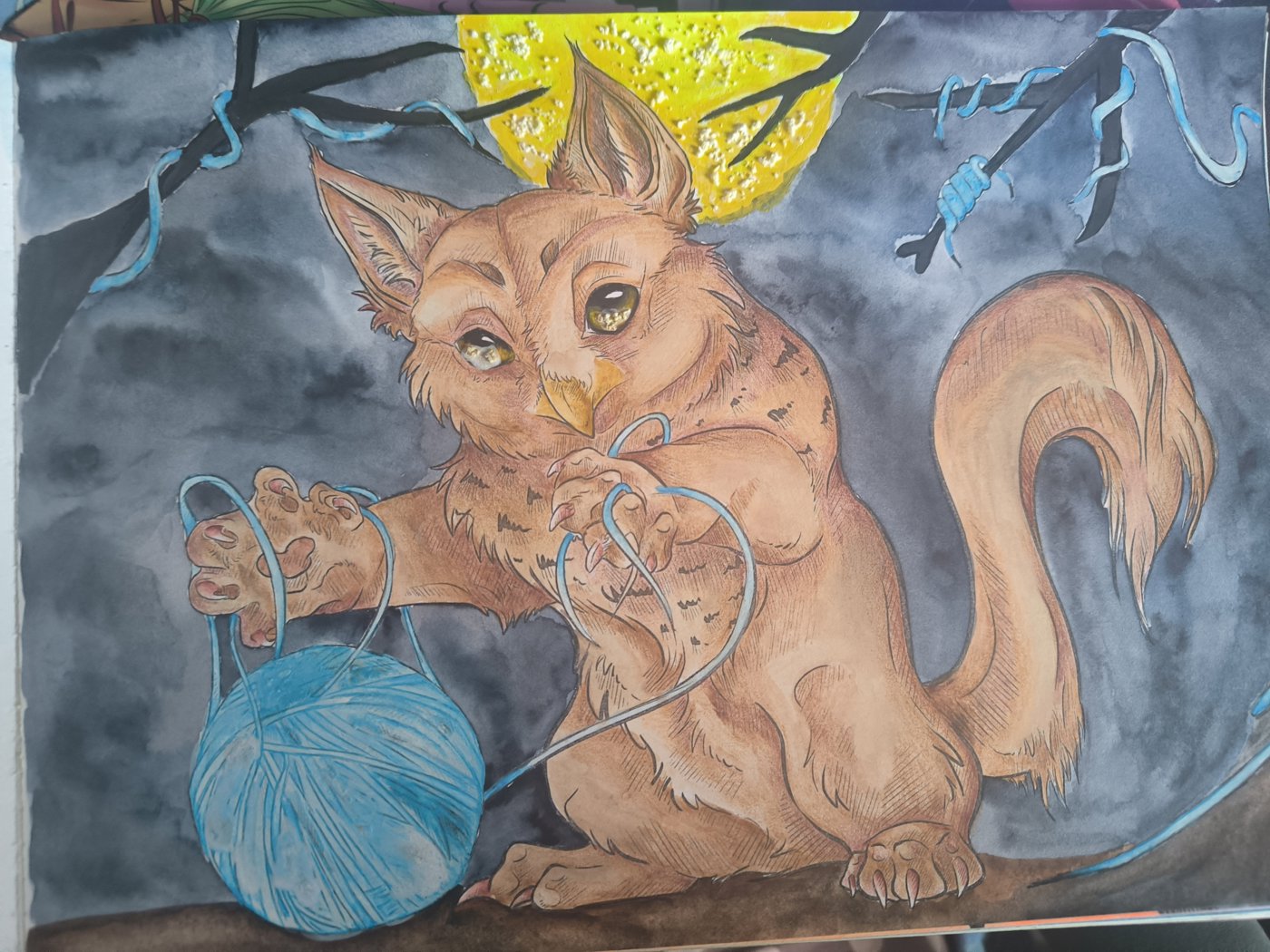 Сова зверь с нитками от VikaS