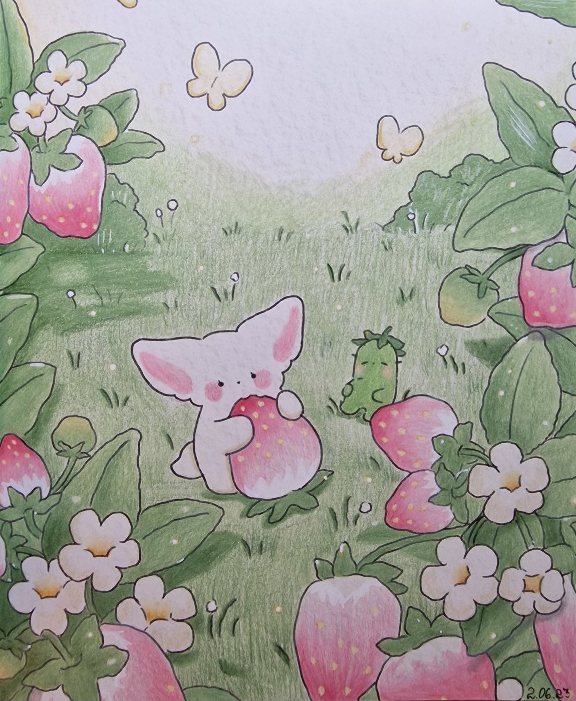 Лисёнок и 🍓 от Coloring with Marina