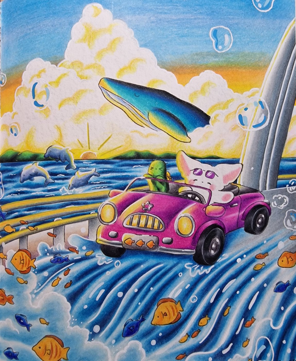 Лисёнок на 🚗 от Coloring with Marina