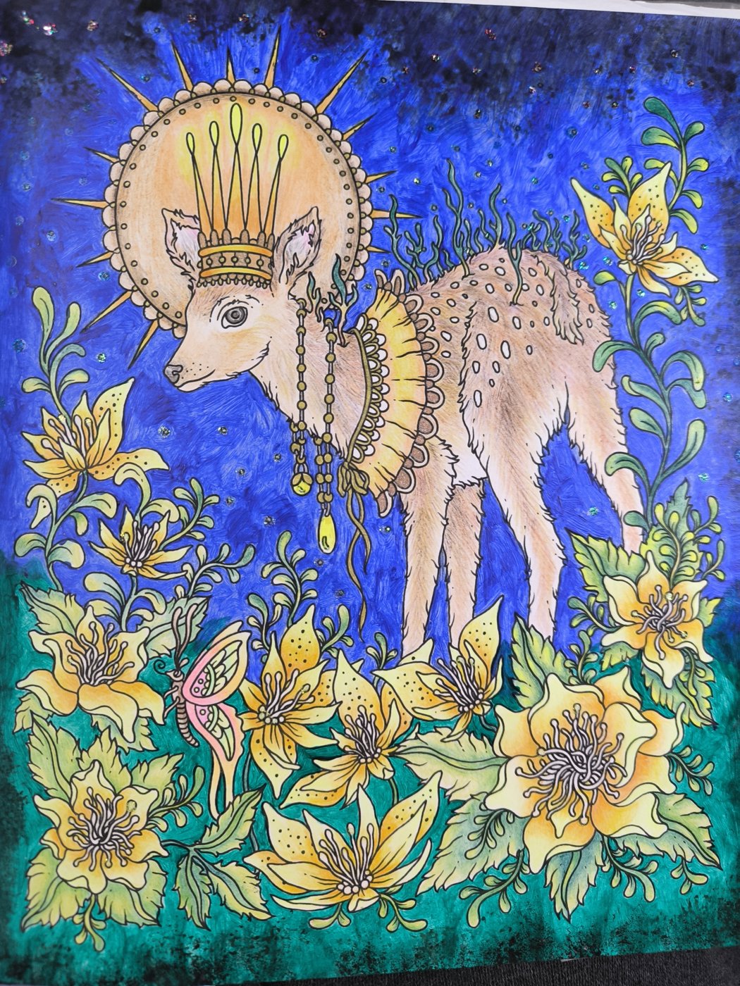 Олень и цветы от VikaS