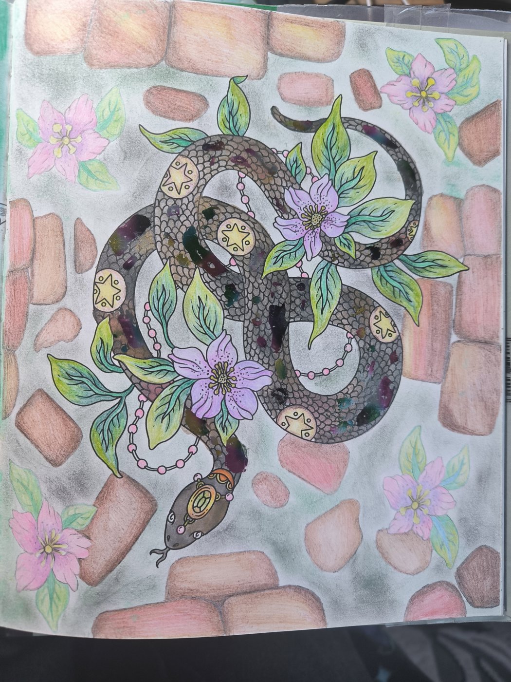 Змея с цветами от VikaS