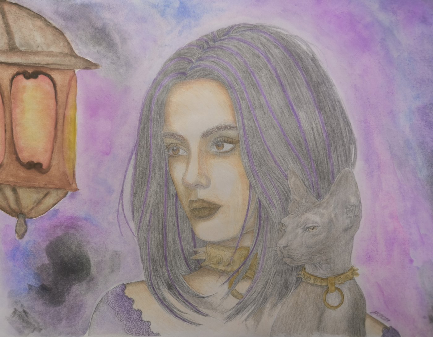 Девушка с котом от VikaS