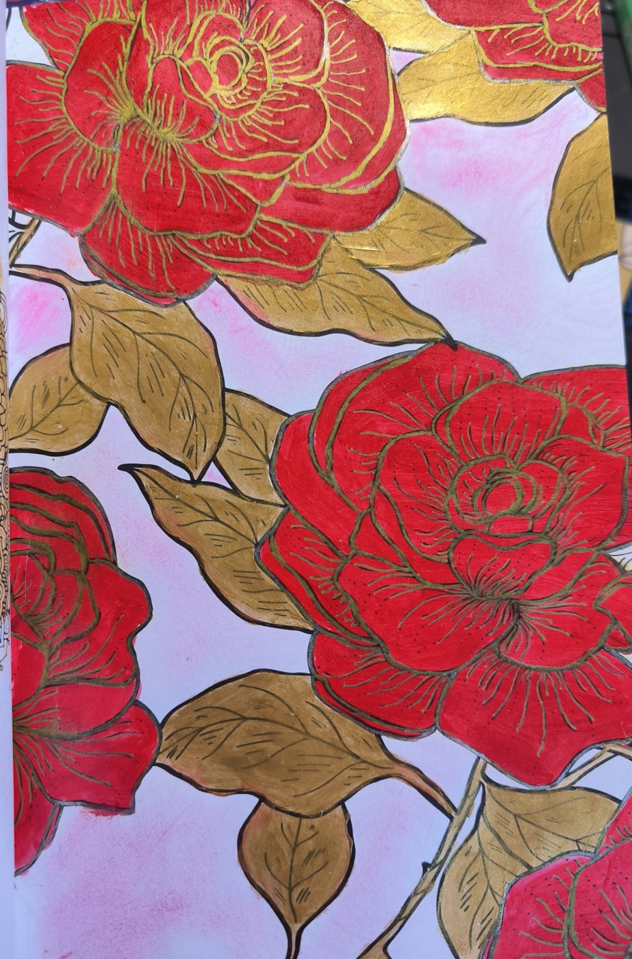 Красная и золотая краска от VikaS