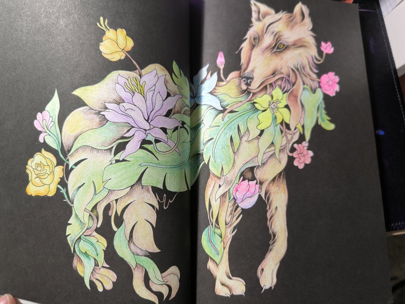 Волк с цветами от VikaS