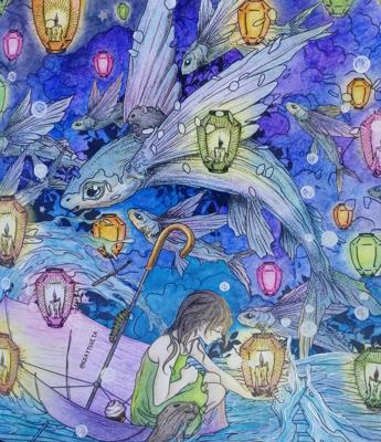 Девочка и летучие рыбы от KrayTsveta