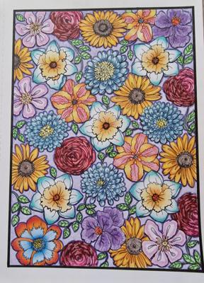 Цветочки одна из первых от Coloring with Marina