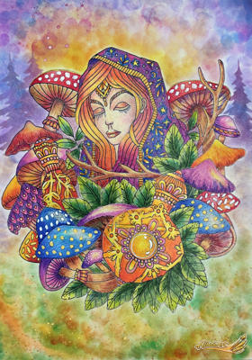 Девушка в волшебном лесу от AlbishArt