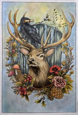 Олень и ворон от AlbishArt