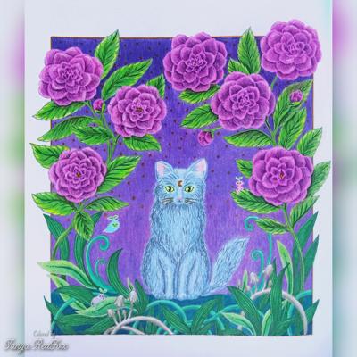 Кошка в цветах от Tanya RedFox