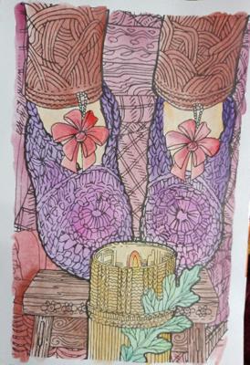 Вязанные тапочки от VikaS