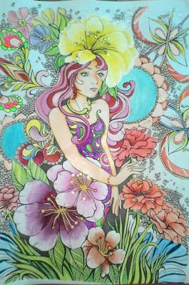 Девушка цветами от VikaS