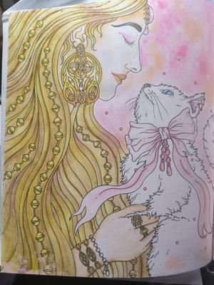 Девушка и кошка от VikaS