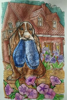 Собачка с тапочками от VikaS