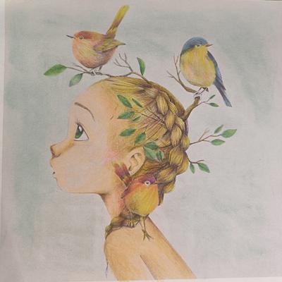 Девочка с птицами от VikaS