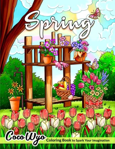 Spring Scenes Coloring Book