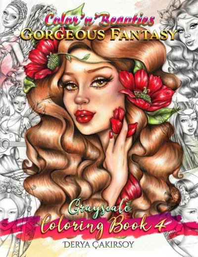Color'n'Beauties Gorgeous Fantasy Grayscale Coloring Book 4