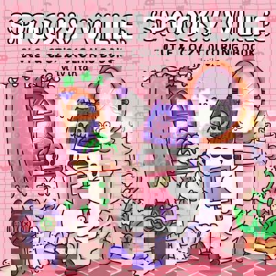 Spooky Ville: Cute & Cozy Coloring Book