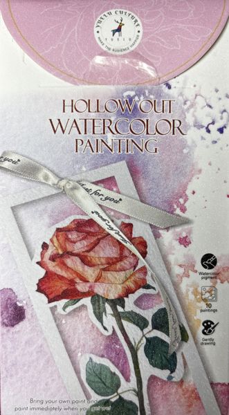 Hollow out. Watercolor painting
