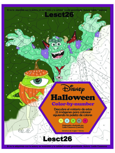 Раскраска по номерам Disney на Хэллоуин. Волшебные цвета