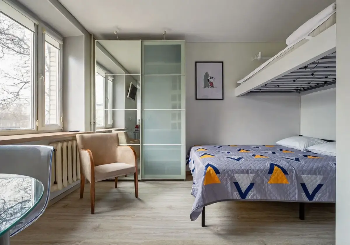 Квартира-студия, 25 м², 2 кровати