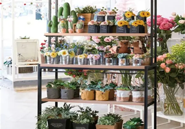Полки для цветочного магазина, цветочная витрина прокат