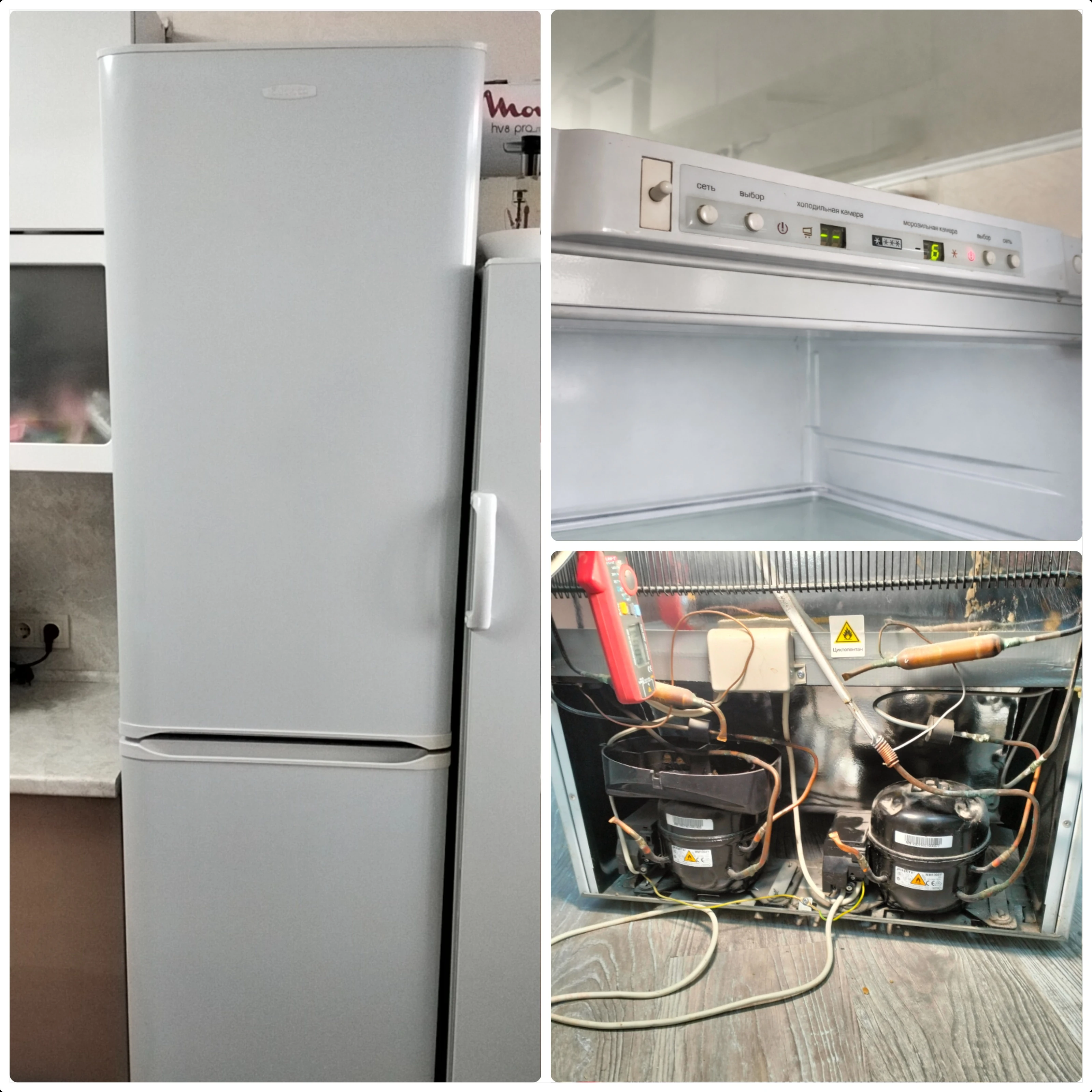 Ремонт холодильника Бирюса 129S — замена пускового реле, не работала морозильная камера