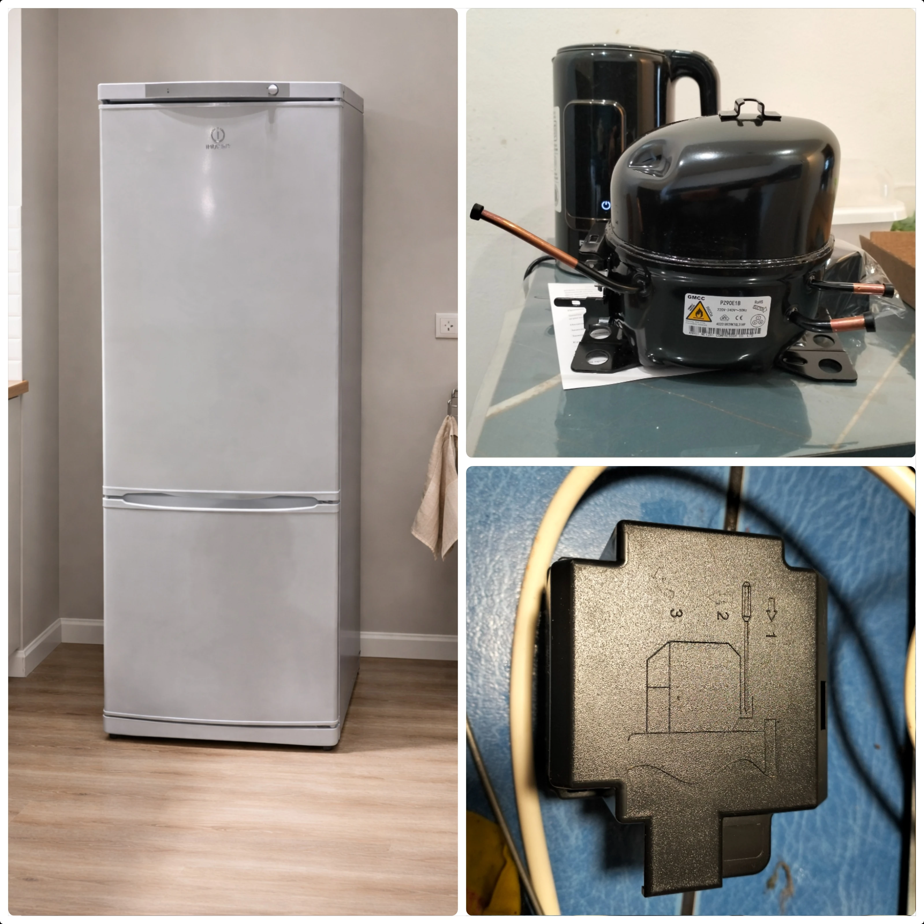 Замена компрессора в холодильнике Indesit SB185.027 — установлен новый компрессор