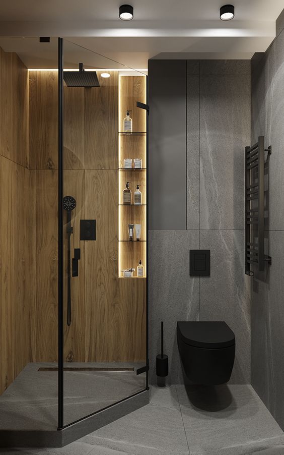 Фото № 25: Дизайн ванной с душевой кабиной: 30 современных вариантов